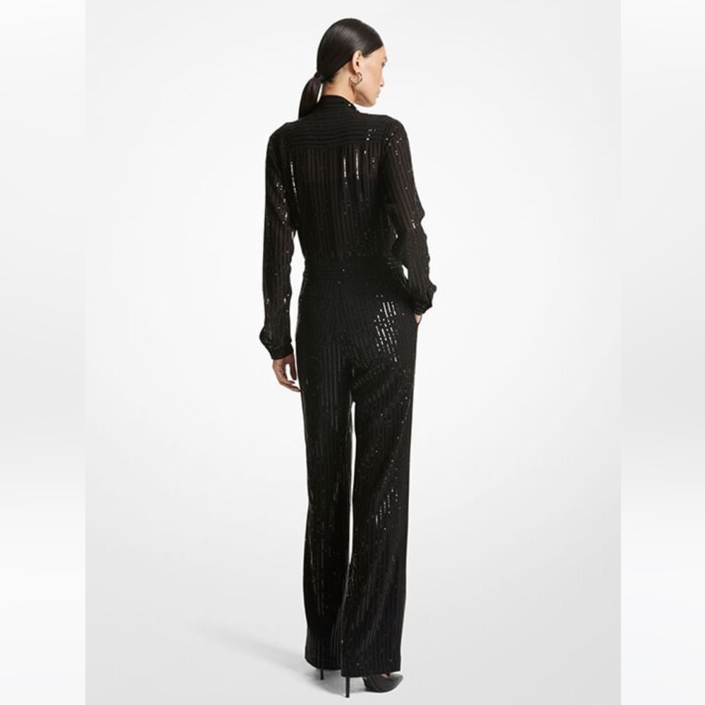 Michael Kors pinstripe Georgette jumpsuit